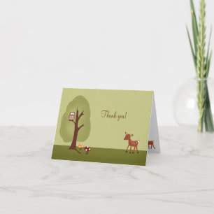 Cartão De Agradecimento WODLAND Forest Deer Dobrou Obrigado
