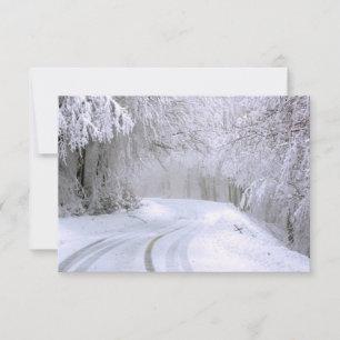 Cartão De Agradecimento Wonderland de inverno de neve