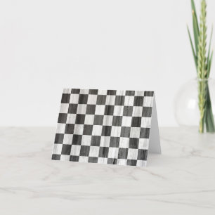 Cartão De Agradecimento Wooden Checker Pattern