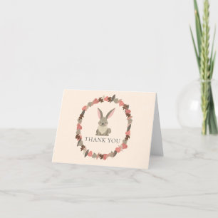 Cartão De Agradecimento Woodland Animais Bunny Obrigado