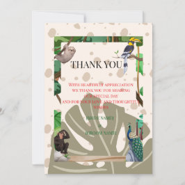 Cartão De Agradecimento Woodland Animal Wedding Thank You Card