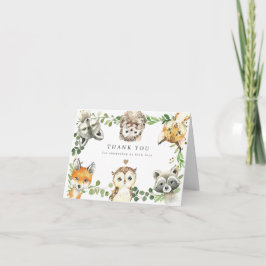 Cartão De Agradecimento Woodland Animals Baby Shower Thank You Card
