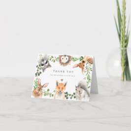 Cartão De Agradecimento Woodland Animals Baby Shower Thank You Card