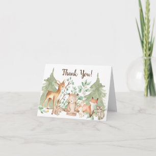 Cartão De Agradecimento Woodland Animals Baby Shower Thank You Note