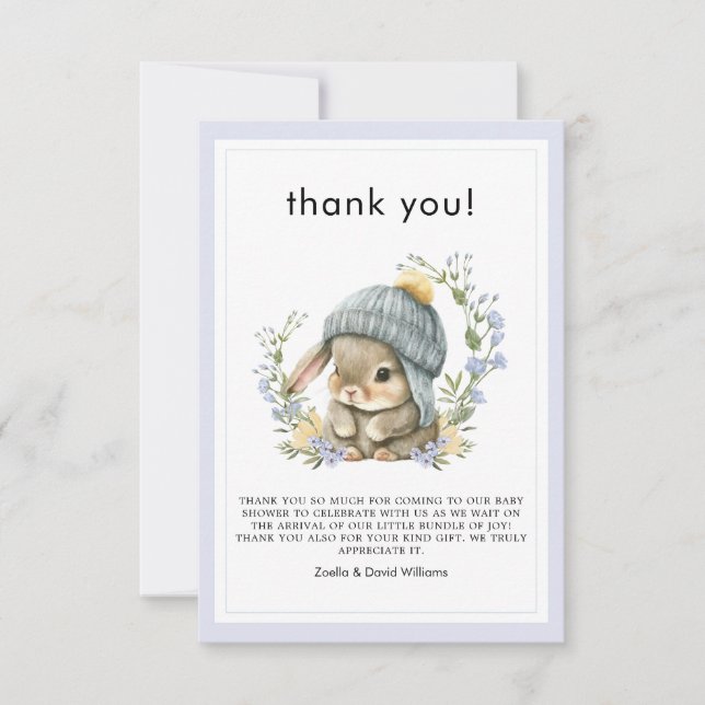 Cartão De Agradecimento Woodland Baby Gender Neutral Thank You Card (Frente)
