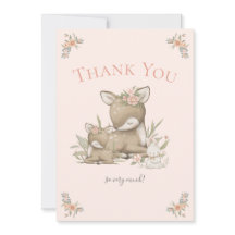 Woodland Deer Boho Girl Chá de fraldas Obrigado