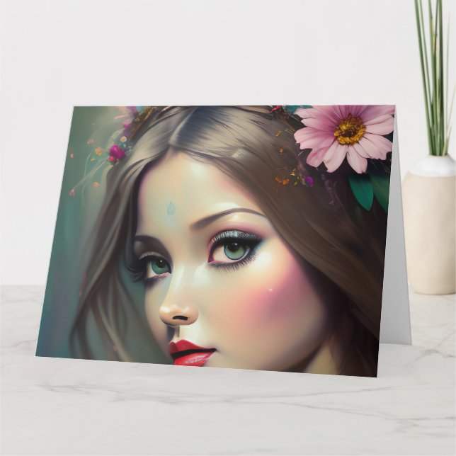 Cartão De Agradecimento Woodland Fantasy Sprite (Frente)