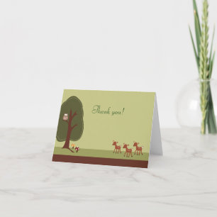 Cartão De Agradecimento WOODLAND Forest 3 Deer Foled Obrigado Nota