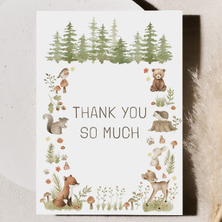 Cartão De Agradecimento Woodland Forest Animals Baby Shower Thank You Card