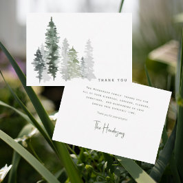 Cartão De Agradecimento Woodland Watercolor Bereavement Obrigado