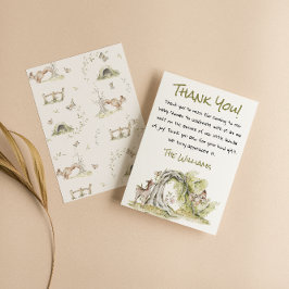 Cartão De Agradecimento Woodland Wild Forest Deer Bunny Cute Baby Shower