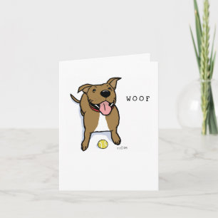 Cartão De Agradecimento Woof Dog   Cute Big Brown Dog Thank You