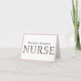 Cartão De Agradecimento World’s Kindest Nurse Floral Christmas