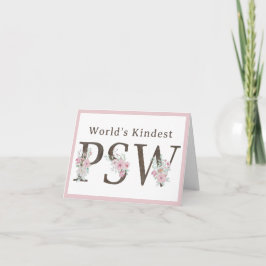 Cartão De Agradecimento World’s Kindest PSW Floral Christmas