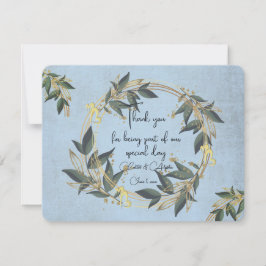 Cartão De Agradecimento Wreath Olive Personalizada