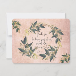 Cartão De Agradecimento Wreath Olive Personalizada