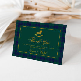 Cartão De Agradecimento Xadrez Clássica Vintage Rocking Horse