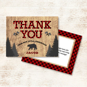 Cartão De Agradecimento Xadrez Rústica De Lumberjack Buffalo Obrigado