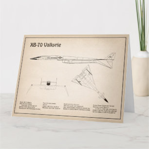 Cartão De Agradecimento XB-70 Valkyrie - Planos de avião Blueprint SD