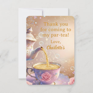 Cartão De Agradecimento Xícara e Bule de Chá Floral - Festa de Chá Elegant