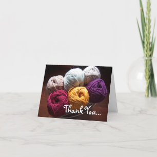 Cartão De Agradecimento Yarn Thank You Card for Knitter Crocheter Maker