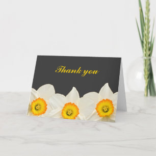 Cartão De Agradecimento Yellow and Gray Daffodil Flower Thank You
