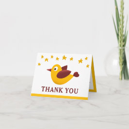 Cartão De Agradecimento Yellow Bird Baby Shower Thank You Card