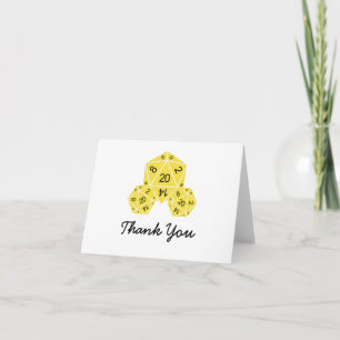 Cartão De Agradecimento Yellow D20 Dice Thank You Card