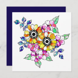 Cartão De Agradecimento yellow floral decoration