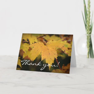 Cartão De Agradecimento Yellow Leaves - Thank you!