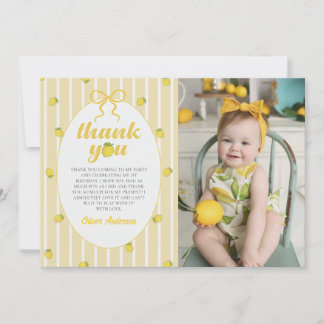 Cartão De Agradecimento Yellow Lemon Photo Thank You Card