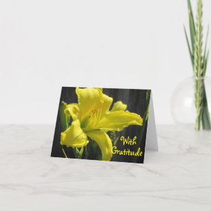Cartão De Agradecimento Yellow Lily Thank You Card