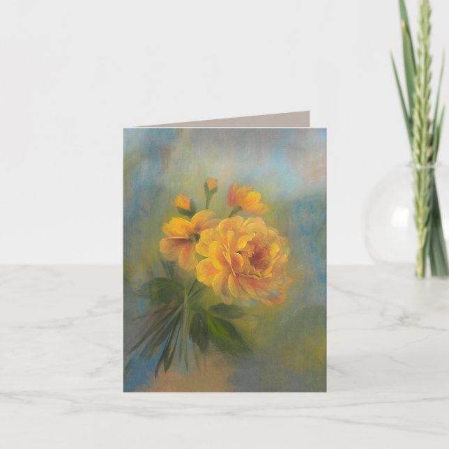 Cartão De Agradecimento Yellow Roses 4 x 5.6 (Frente)