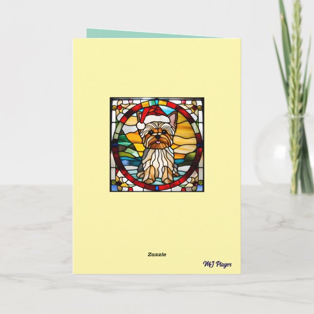 Cartão De Agradecimento Yorkie Natal (Verso)