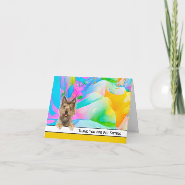 Cartão De Agradecimento Yorkshire Terrier Obrigado por estar sentado (Frente)