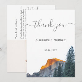 Cartão De Agradecimento Yosemite Half Dome Sunset Wedset Wedset Casamento