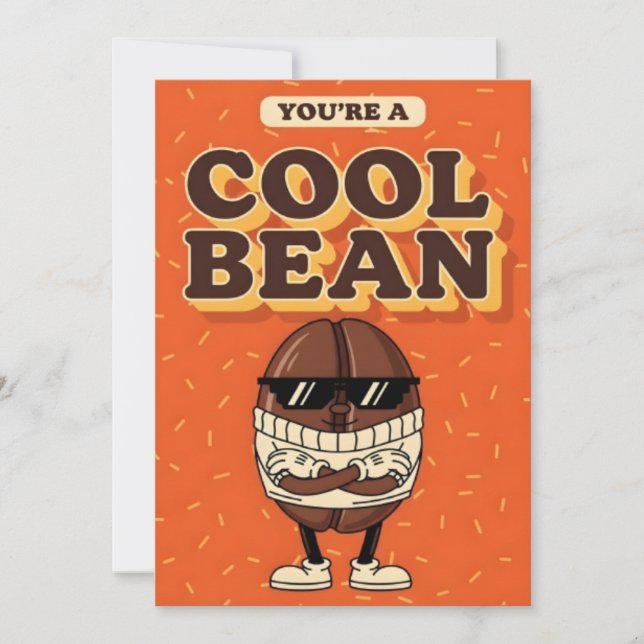 Cartão De Agradecimento You’re a Cool Bean funny coffee bean pun gift (Frente)