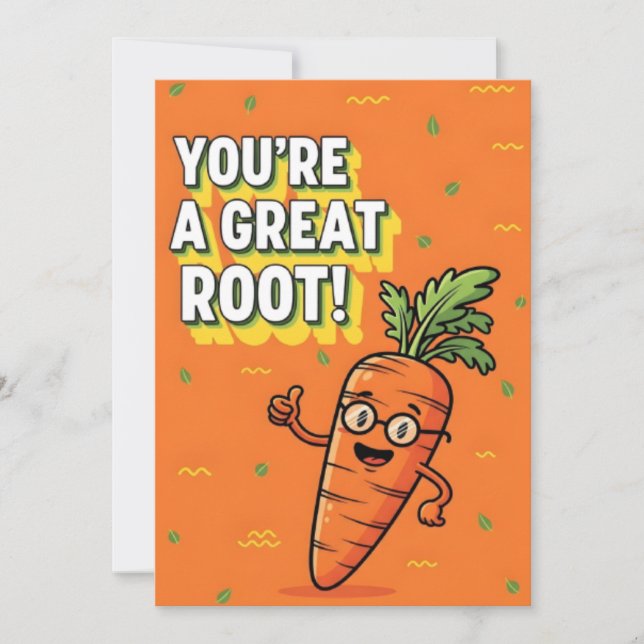 Cartão De Agradecimento You’re a Great Root funny carrot pun gift veggie (Frente)