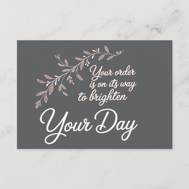 Cartão De Agradecimento Your Order is On Its Way Flat Thank You Card (Frente)