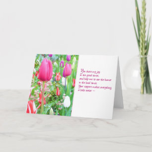 Cartão De Agradecimento Your support makes everything a little easier...