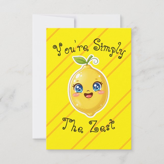 Cartão De Agradecimento You're Simply The Zest Food Pun Thank You Card (Frente)