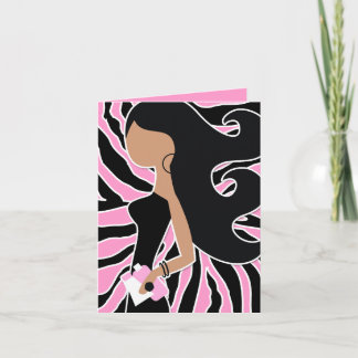 Cartão De Agradecimento zebra cor-de-rosa longa do Fashionista 311-Spa