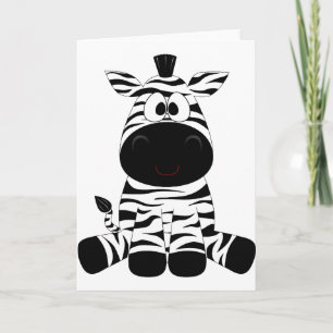 Cartão De Agradecimento Zebra Cute Animal Stripes Selva Safari Whimsical