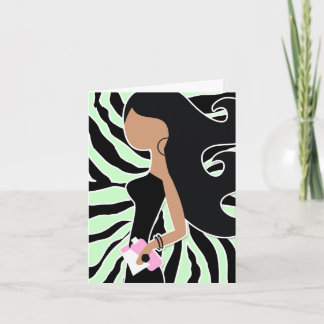 Cartão De Agradecimento zebra do verde do Ambrosia de Bob do Fashionista