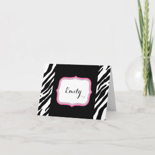 Cartão De Agradecimento Zebra Personalized Folded Note
