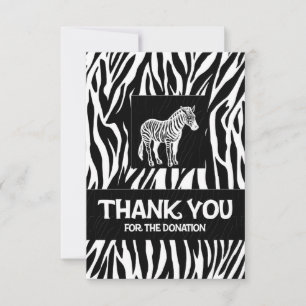 Cartão De Agradecimento Zebra Print 3,5" x 5" Donativo