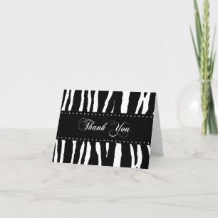 Cartão De Agradecimento Zebra Print Pattern Thank You Card