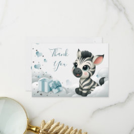 Cartão De Agradecimento Zebra simples, fofo e pequeno