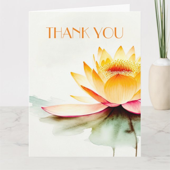 CARTÃO DE AGRADECIMENTO ZEN LOTUS WATERCOLOR (Frente)