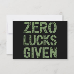 Cartão De Agradecimento Zero Sorte Dado St Paddy's Dia Hilarante Patricks